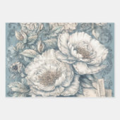 Feuille De Papier Cadeau Joli Blue Floral Shabby Chic (Devant 2)