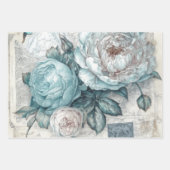 Feuille De Papier Cadeau Joli Blue Floral Shabby Chic (Devant)