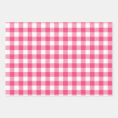Feuille De Papier Cadeau Joli Bonbon Pink Et Blanc Buffalo Plaid (Devant)