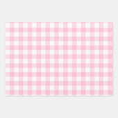 Feuille De Papier Cadeau Joli Buffle rose Et Blanc Pastel Plaid (Devant 3)
