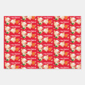 Feuille De Papier Cadeau Joli cadeau d'ours en peluche Noël (Devant)