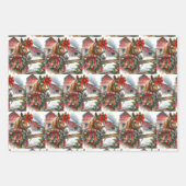 Feuille De Papier Cadeau Joli Cheval Brown dans Red Bow Noël (Devant)