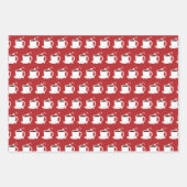 Feuille De Papier Cadeau Joli Chocolat chaud Noël rouge (Devant)