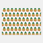 Feuille De Papier Cadeau Joli Cocker Espagnol & Rouge Noël rayé (Devant)