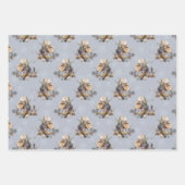 Feuille De Papier Cadeau Joli dans les salutations de Pâques Florales viole (Devant)