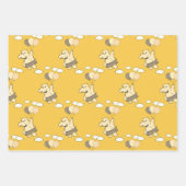 Feuille De Papier Cadeau Joli Dessin Hippo Volant Avec Ballons (Devant)