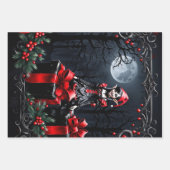 Feuille De Papier Cadeau Joli elfe de Noël gothique. (Devant 2)