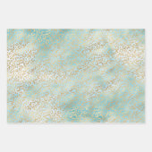 Feuille De Papier Cadeau Joli Empreinte de léopard Aqua White Gold (Devant 3)