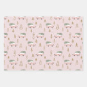 Feuille De Papier Cadeau Joli ensemble d'enveloppement moderne de Noël (Devant 3)