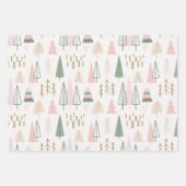 Feuille De Papier Cadeau Joli ensemble d'enveloppement moderne de Noël (Devant)