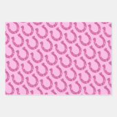 Feuille De Papier Cadeau Joli Fer à Cheval de Cowgirl de Disco Rose Bleu Be (Devant 2)