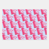 Feuille De Papier Cadeau Joli Fer à Cheval de Cowgirl de Disco Rose Bleu Be (Devant)