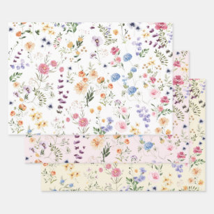 Feuille De Papier Cadeau Joli Fleur sauvage Meadow Jardin botanique floral