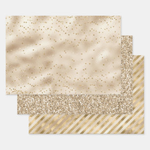 Feuille De Papier Cadeau Joli Glam Gold Sparkle Dots 