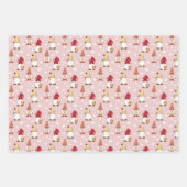 Feuille De Papier Cadeau Joli Gnomes tendance gris rose rouge blanc bleu (Devant 2)