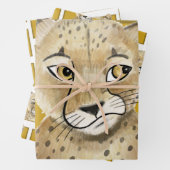 Feuille De Papier Cadeau Joli guépard (En situation)