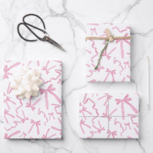 Feuille De Papier Cadeau Joli joli ruban rose arcs Motif cadeau