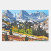 Feuille De Papier Cadeau Joli Jour Neige Violet Jaune Bleu Rouge (Devant 3)