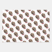 Feuille De Papier Cadeau Joli Kiwi de Noël, coutume (Devant 2)