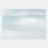 Feuille De Papier Cadeau Joli lapin blanc lapin bleu hiver Noël (Devant 2)