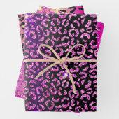 Feuille De Papier Cadeau Joli léopard pourpre  (En situation)