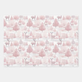 Feuille De Papier Cadeau Joli mélange de Noël rose (Devant)