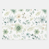 Feuille De Papier Cadeau Joli modèle végétal botanique (Devant)