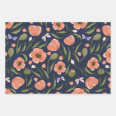 Feuille De Papier Cadeau Joli Motif à thème de pavot (Devant)