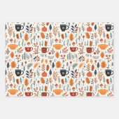 Feuille De Papier Cadeau Joli motif automnal cosy rétro (Devant 3)