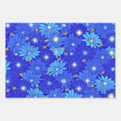 Feuille De Papier Cadeau Joli Motif Blue Daisy (Devant)
