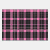 Feuille De Papier Cadeau Joli motif carrelé rose noir (Devant)