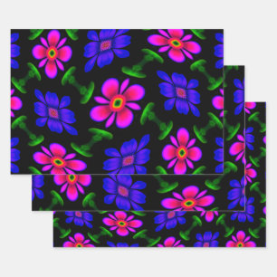 Feuille De Papier Cadeau Joli Motif de fleurs roses