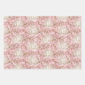 Feuille De Papier Cadeau Joli Motif de Noël rose/or (Devant 2)
