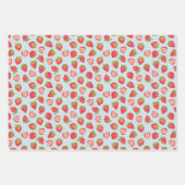 Feuille De Papier Cadeau Joli motif fraise (Devant 2)