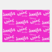 Feuille De Papier Cadeau Joli motif rose et moderne (Devant 3)