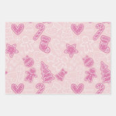 Feuille De Papier Cadeau Joli Noël Arbres Entend Étoiles Noël (Devant 3)