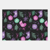 Feuille De Papier Cadeau Joli Noël Doodles Snowflakes Motif (Devant)