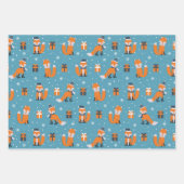 Feuille De Papier Cadeau Joli Noël Fox hiver neige Motifs (Devant)