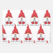 Feuille De Papier Cadeau Joli Noël Gnome Aquarelle Art (Devant 3)