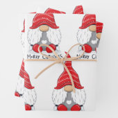 Feuille De Papier Cadeau Joli Noël Gnome Aquarelle Art (En situation)