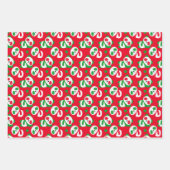 Feuille De Papier Cadeau Joli Noël Panda Ours Enfants Rouge Vert (Devant 2)