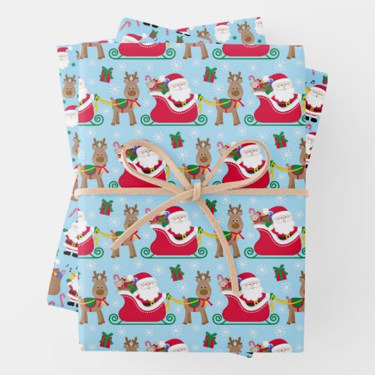 Feuille De Papier Cadeau Joli Noël Père Noël (En situation)