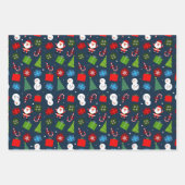 Feuille De Papier Cadeau Joli Noël Père Noël & Snowman Set 3 (Devant 3)