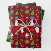 Feuille De Papier Cadeau Joli Noël Père Noël & Snowman Set 3 (En situation)