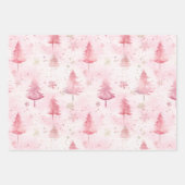 Feuille De Papier Cadeau Joli Noël rose Vintage (Devant 2)