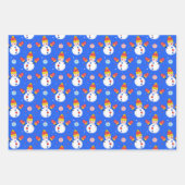 Feuille De Papier Cadeau Joli Noël Whimsical Snowman Père Noël Reindeer (Devant)