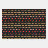 Feuille De Papier Cadeau Joli Noël Wiener Chien Cartoon Rouge Vert Noir (Devant)