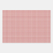 Feuille De Papier Cadeau Joli nœud à carreaux rouge et crème (Devant 3)