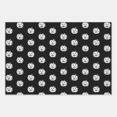 Feuille De Papier Cadeau Joli noir orange blanc Jack-o'-lantern Halloween (Devant)