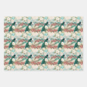 Feuille De Papier Cadeau Joli paon Turquoise (Devant 2)